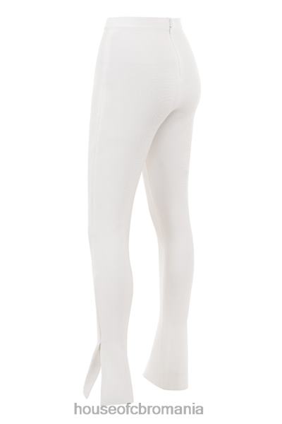 îmbrăcăminte House of CB pantaloni bandaj albi gloriette cu talie înaltă X4F68964