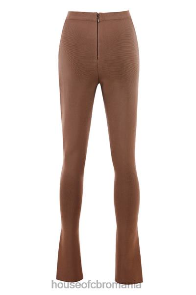 îmbrăcăminte House of CB pantaloni bandaj cu talie înaltă gloriette chocolate X4F68966