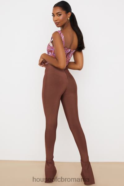 îmbrăcăminte House of CB pantaloni bandaj cu talie înaltă gloriette chocolate X4F68966