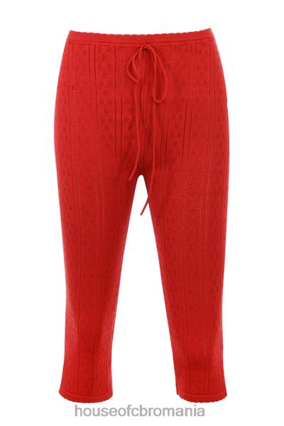 îmbrăcăminte House of CB pantaloni capri din tricot cireș abigail X4F68860