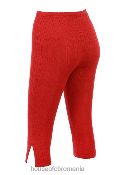 îmbrăcăminte House of CB pantaloni capri din tricot cireș abigail X4F68860
