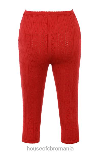 îmbrăcăminte House of CB pantaloni capri din tricot cireș abigail X4F68860