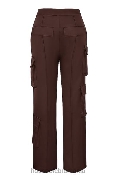 îmbrăcăminte House of CB pantaloni cargo din satin ciocolata daria X4F68939