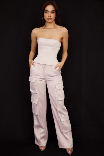 îmbrăcăminte House of CB pantaloni cargo drept din satin cristal daria X4F68941