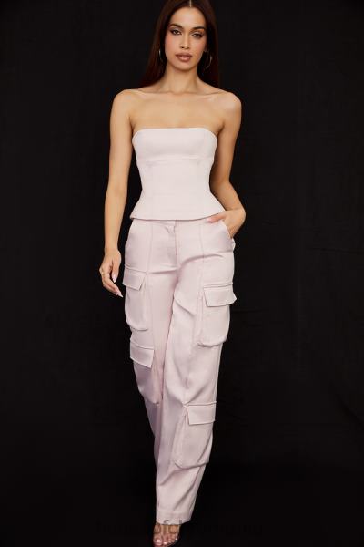 îmbrăcăminte House of CB pantaloni cargo drept din satin cristal daria X4F68941