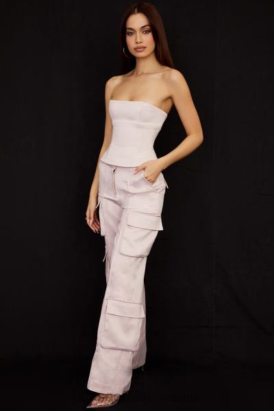 îmbrăcăminte House of CB pantaloni cargo drept din satin cristal daria X4F68941