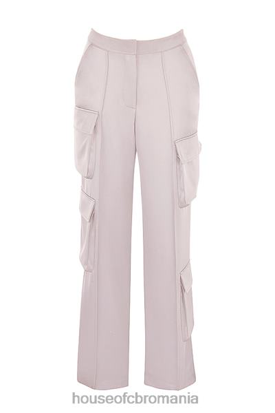 îmbrăcăminte House of CB pantaloni cargo drept din satin cristal daria X4F68941