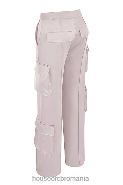 îmbrăcăminte House of CB pantaloni cargo drept din satin cristal daria X4F68941