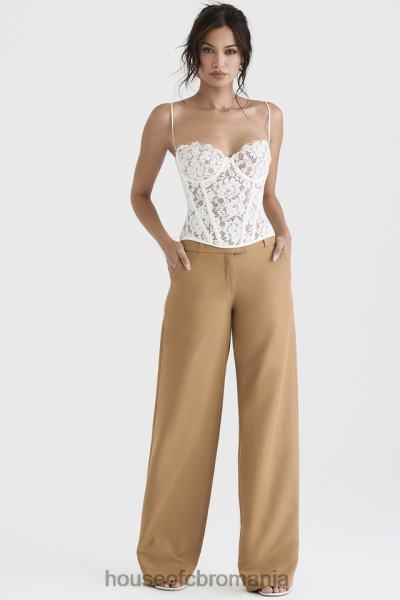 îmbrăcăminte House of CB pantaloni croiți relaxați cameron caramel X4F68907