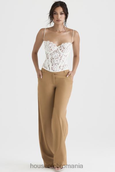 îmbrăcăminte House of CB pantaloni croiți relaxați cameron caramel X4F68907
