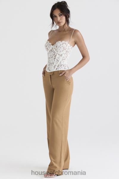 îmbrăcăminte House of CB pantaloni croiți relaxați cameron caramel X4F68907