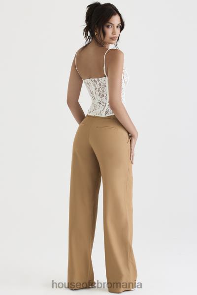 îmbrăcăminte House of CB pantaloni croiți relaxați cameron caramel X4F68907