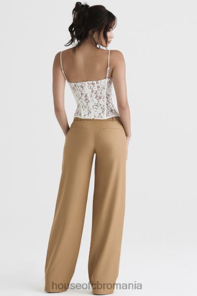 îmbrăcăminte House of CB pantaloni croiți relaxați cameron caramel X4F68907