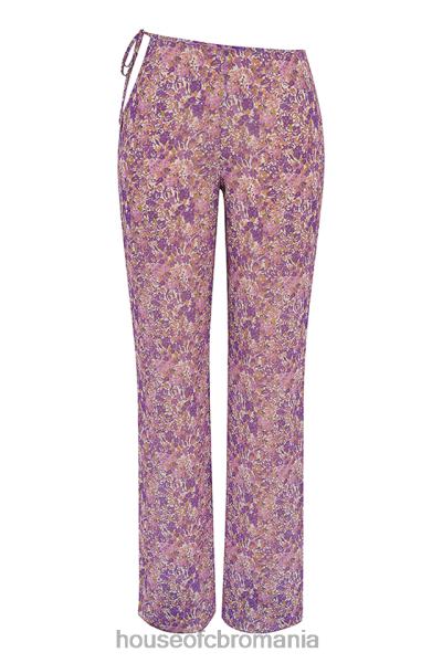 îmbrăcăminte House of CB pantaloni cu decupaj floral violet keala X4F68929