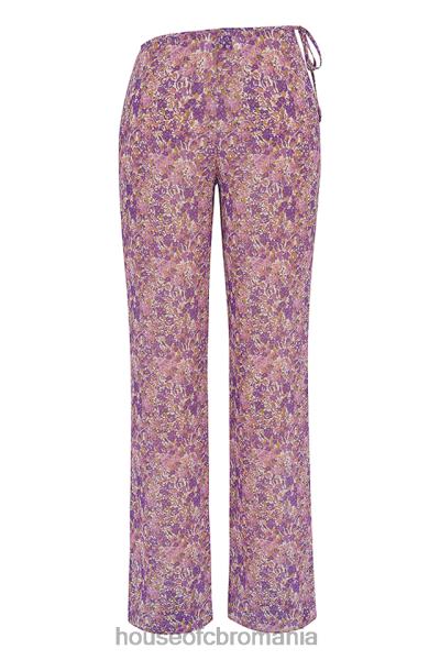 îmbrăcăminte House of CB pantaloni cu decupaj floral violet keala X4F68929