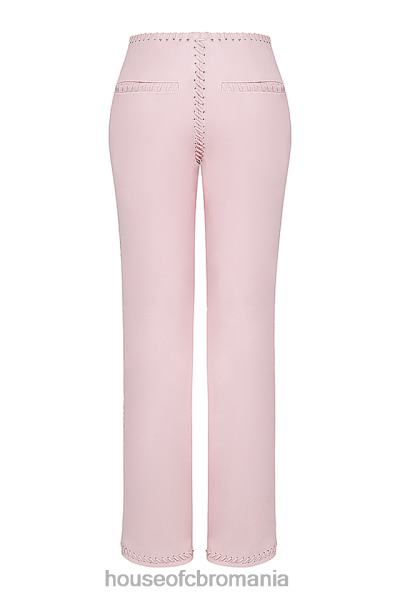 îmbrăcăminte House of CB pantaloni cu șiret din piele vegană elliot peach X4F68844