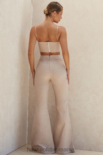 îmbrăcăminte House of CB pantaloni de in tencel bej alesha X4F681013