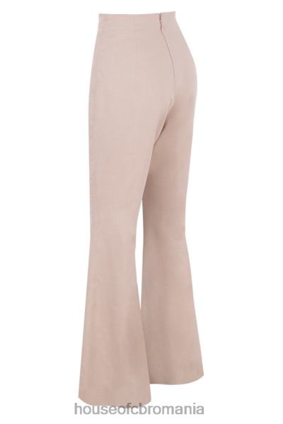 îmbrăcăminte House of CB pantaloni de in tencel bej alesha X4F681013