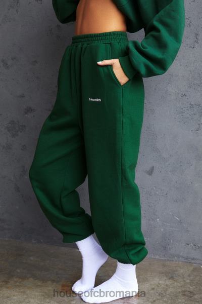 îmbrăcăminte House of CB pantaloni de jogging cu spate perie, verde nor X4F681004