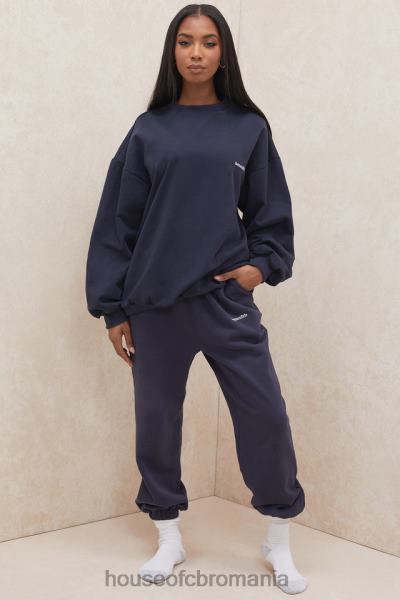 îmbrăcăminte House of CB pantaloni de jogging din lână bleumarin la spate X4F681007
