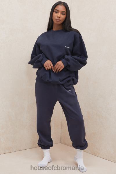 îmbrăcăminte House of CB pantaloni de jogging din lână bleumarin la spate X4F681007