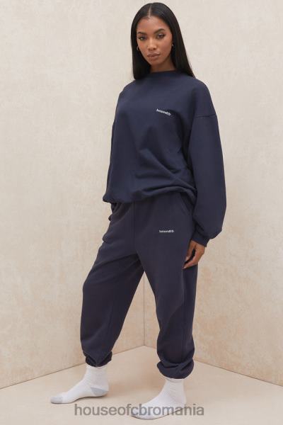 îmbrăcăminte House of CB pantaloni de jogging din lână bleumarin la spate X4F681007