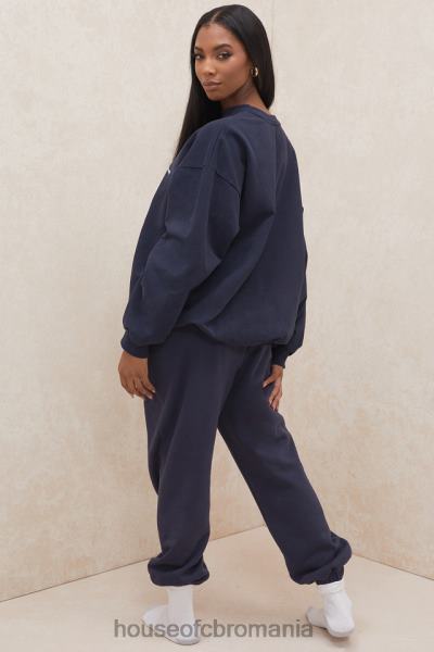 îmbrăcăminte House of CB pantaloni de jogging din lână bleumarin la spate X4F681007
