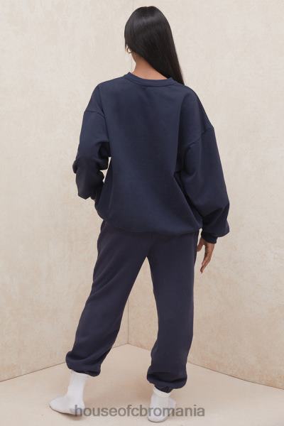 îmbrăcăminte House of CB pantaloni de jogging din lână bleumarin la spate X4F681007