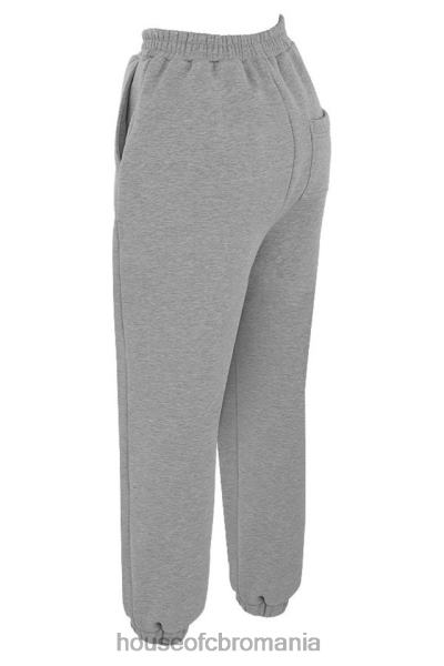 îmbrăcăminte House of CB pantaloni de jogging din lână gri cer la spate X4F681008
