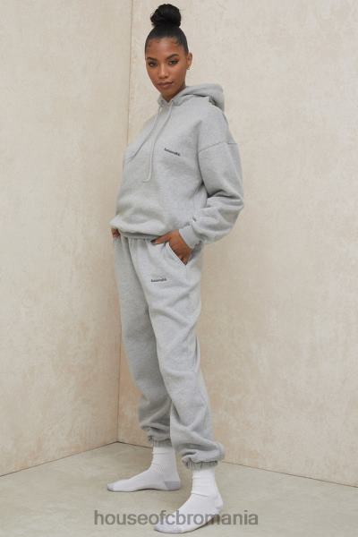 îmbrăcăminte House of CB pantaloni de jogging din lână gri cer la spate X4F681008