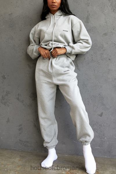 îmbrăcăminte House of CB pantaloni de jogging din lână gri cer la spate X4F681008