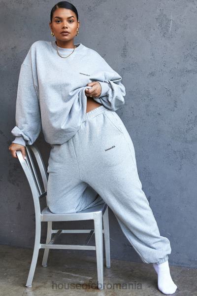îmbrăcăminte House of CB pantaloni de jogging din lână gri cer la spate X4F681008