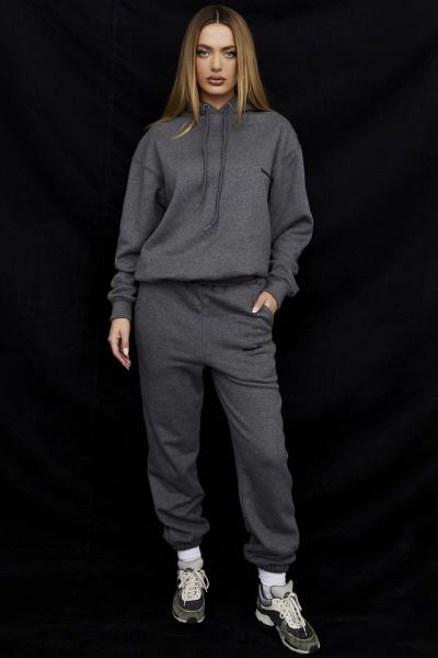 îmbrăcăminte House of CB pantaloni de jogging din lână gri închis la spate X4F68945