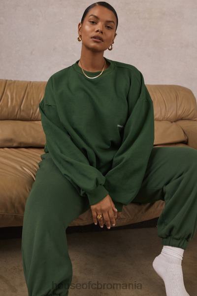 îmbrăcăminte House of CB pantaloni de jogging din lână verde cer la spate X4F681009