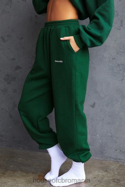 îmbrăcăminte House of CB pantaloni de jogging din lână verde cer la spate X4F681009