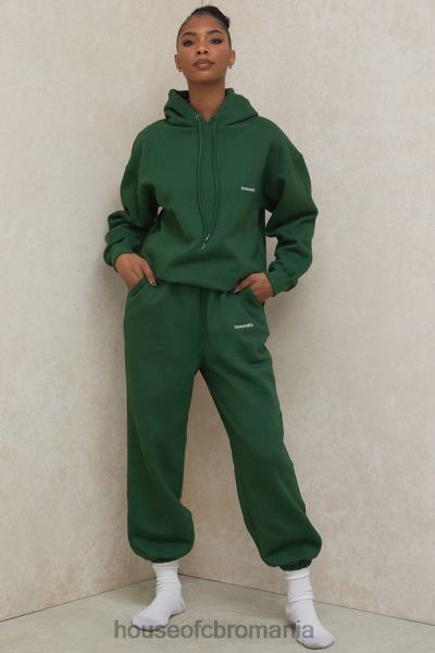 îmbrăcăminte House of CB pantaloni de jogging din lână verde cer la spate X4F681009