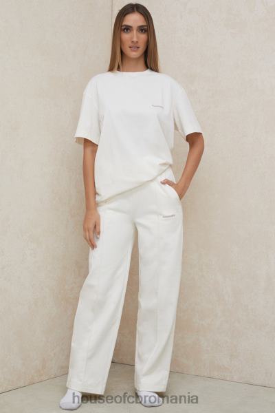 îmbrăcăminte House of CB pantaloni de sport dina alb drept cu picioare X4F681002