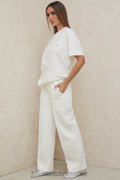 îmbrăcăminte House of CB pantaloni de sport dina alb drept cu picioare X4F681002
