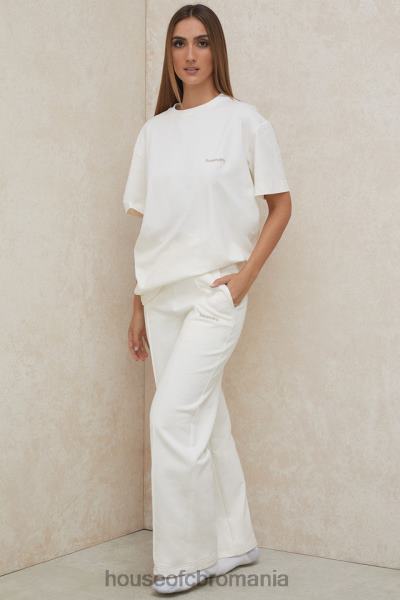 îmbrăcăminte House of CB pantaloni de sport dina alb drept cu picioare X4F681002