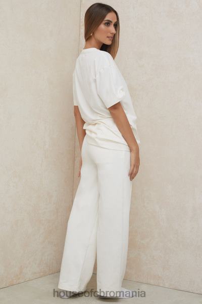 îmbrăcăminte House of CB pantaloni de sport dina alb drept cu picioare X4F681002