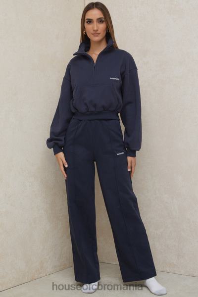 îmbrăcăminte House of CB pantaloni de trening dina bleumarin cu picioare drepte X4F681001