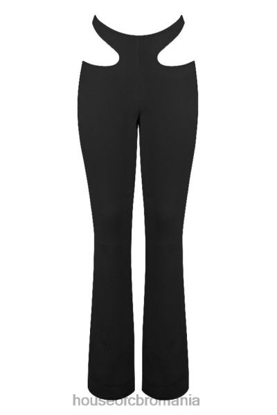 îmbrăcăminte House of CB pantaloni decupați din crepon negru Osaka X4F68961