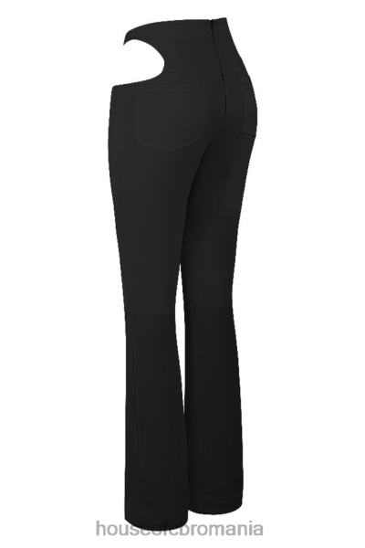 îmbrăcăminte House of CB pantaloni decupați din crepon negru Osaka X4F68961