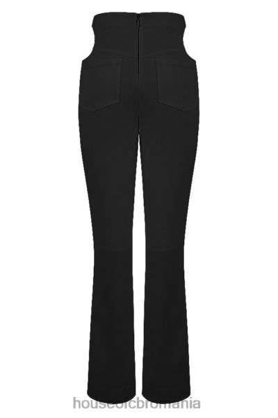 îmbrăcăminte House of CB pantaloni decupați din crepon negru Osaka X4F68961