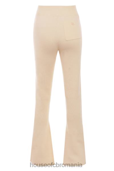 îmbrăcăminte House of CB pantaloni din amestec de cașmir crem nereida X4F68828
