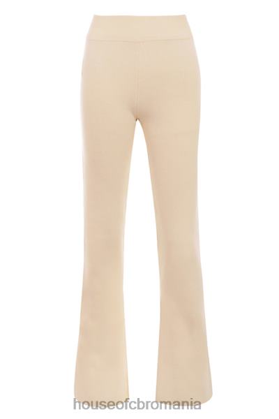 îmbrăcăminte House of CB pantaloni din amestec de cașmir crem nereida X4F68828