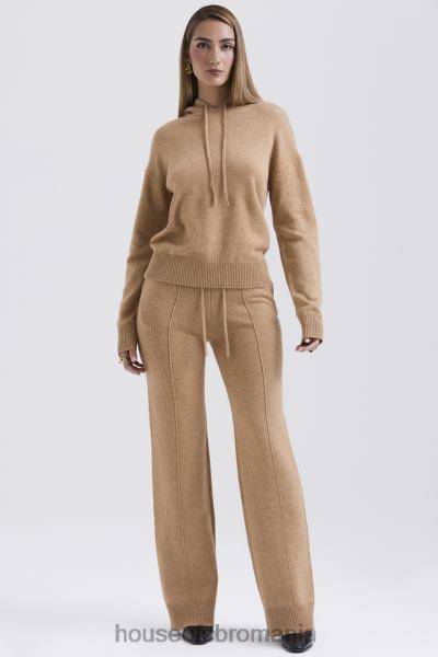 îmbrăcăminte House of CB pantaloni din amestec de cașmir yalina camel X4F68823