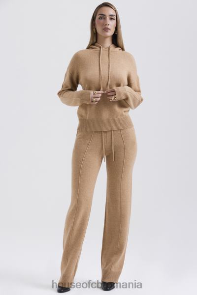 îmbrăcăminte House of CB pantaloni din amestec de cașmir yalina camel X4F68823