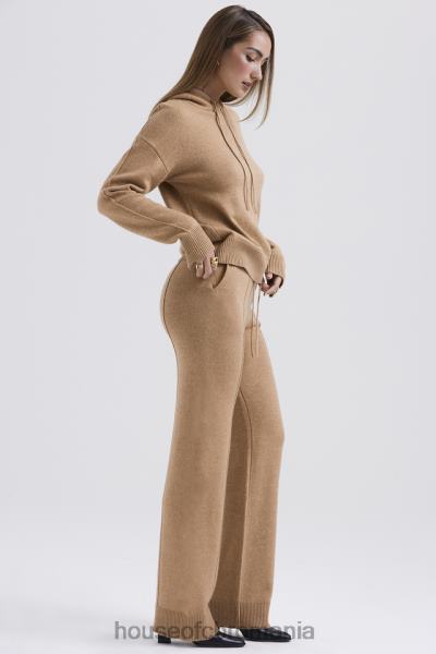 îmbrăcăminte House of CB pantaloni din amestec de cașmir yalina camel X4F68823