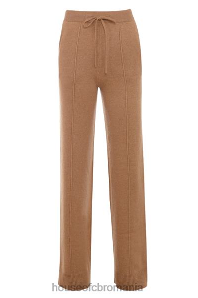 îmbrăcăminte House of CB pantaloni din amestec de cașmir yalina camel X4F68823